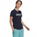 adidas Essentials Slim Logo moteriški marškinėliai, tamsiai mėlyni adidas Essentials Slim Logo moteriški marškinėliai, tamsiai mėlyni