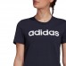 adidas Essentials Slim Logo moteriški marškinėliai, tamsiai mėlyni adidas Essentials Slim Logo moteriški marškinėliai, tamsiai mėlyni