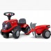 FALK CASE IH vaikiškas traktorius-paspirtukas su priekaba FALK CASE IH vaikiškas traktorius-paspirtukas su priekaba