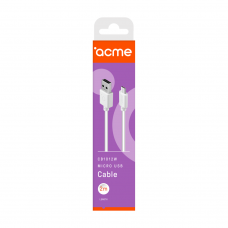Kabelis Acme CB1012W 2 m, White, Micro USB, USB A