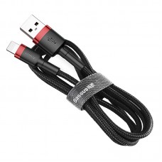 Kabelis USB2.0 A Kištukas - IP Lighning Kištukas 1m Su QC3.0 Nailoniniu Šarvu Cafule Raudonas / Juodas BASEUS
