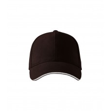 Kepurėle su snapeliu MALFINI Sandwich 6P Coffee 340 g/m²