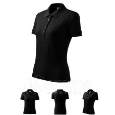 Polo marškinėliai MALFINI Cotton Black, moteriški