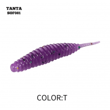 Silikoninis masalas AsaTsuri Tanta Purple Glitter, ilgis 2,5 cm, 20vnt