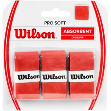 Teniso Raketės Apvija Wilson Pro Soft Absorbent Overgrip Raudonas 3vnt WRZ4040OR