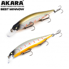 Vobleris AKARA Best Minnow BM100SP, Spalva A110, Svoris 15 g, Plūdrus