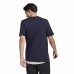 Vyriški adidas Essentials Single Jersey Linear Embroidered Logo marškinėliai, tamsiai mėlyni Vyriški adidas Essentials Single Jersey Linear Embroidered Logo marškinėliai, tamsiai mėlyni