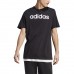 Vyriški marškinėliai adidas Essentials Single Jersey Linear Embroidered Logo , juodi